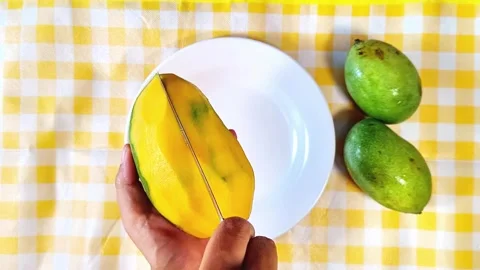 Cutting Mango Stock Footage 288995200