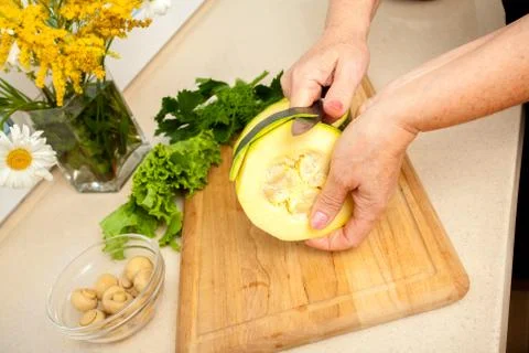 Cutting marrows Stock Photos