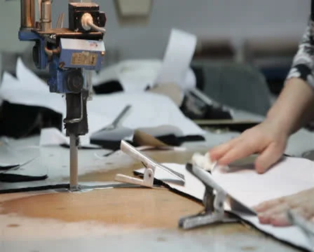 Cutting of material on the patterns. Video stock 23085315
