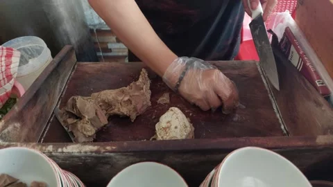 Cutting meat (1) Video stock 276279837