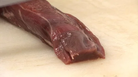 Cutting the meat 2 Stock Footage 3987063
