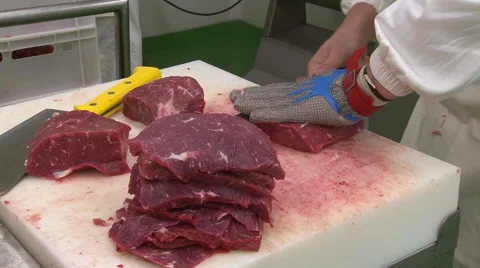 Cutting meat Stock Footage 44265231