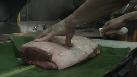 Cutting Meat Video stock 90642276