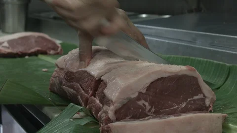 Cutting Meat Video stock 90642508