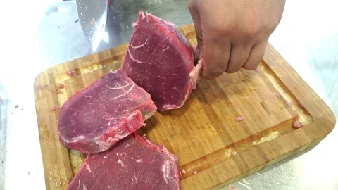 Cutting meat Stock Footage 117047504