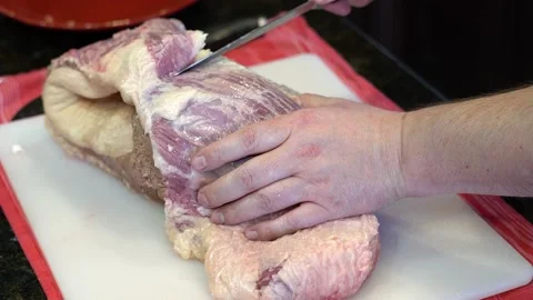 Cutting Meat Stock Footage 142147505