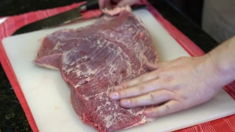 Cutting Meat Stock Footage 142149567