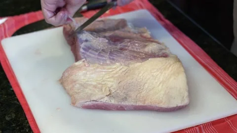 Cutting Meat Stock Footage 142150204