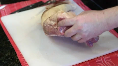 Cutting Meat Stock Footage 142157140