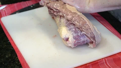 Cutting Meat Stock Footage 142157162