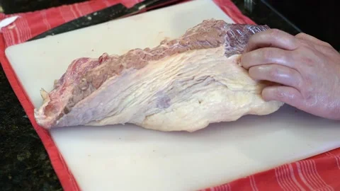 Cutting Meat Stock Footage 142157751