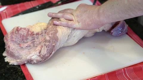 Cutting Meat Stock Footage 142159013
