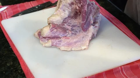 Cutting Meat Stock Footage 142160409