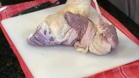 Cutting Meat Stock Footage 142160821