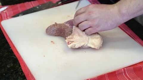 Cutting Meat Stock Footage 142161584