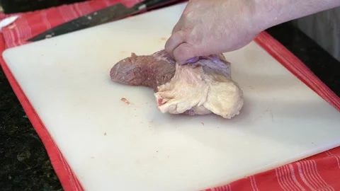 Cutting Meat Stock Footage 142161867