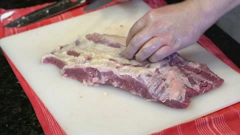 Cutting Meat Stock Footage 142166757