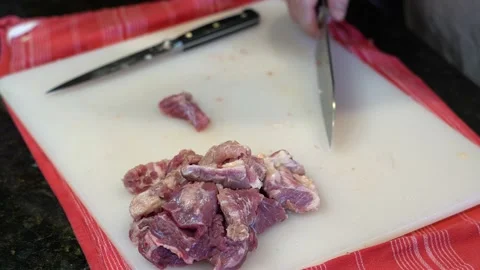 Cutting Meat Stock Footage 142167500