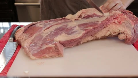 Cutting Meat Stock Footage 142169564