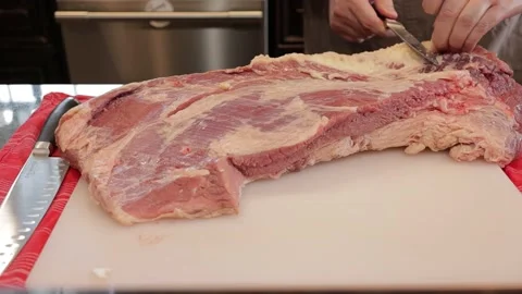 Cutting Meat Stock Footage 142170105