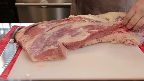 Cutting Meat Stock Footage 142170175