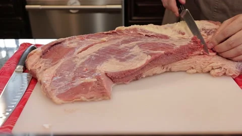 Cutting Meat Stock Footage 142170719