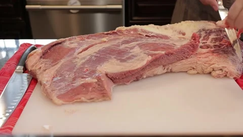 Cutting Meat Stock Footage 142170810