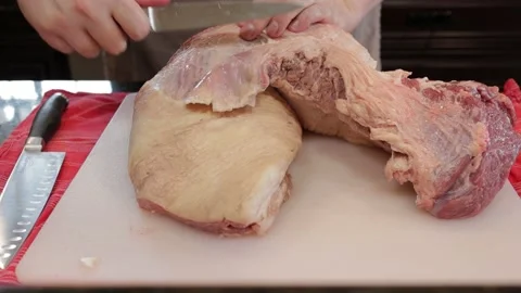 Cutting Meat Video stock 142171334