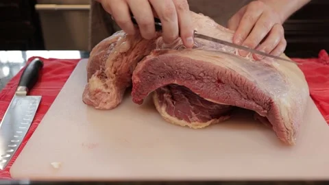 Cutting Meat Video stock 142171433