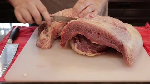 Cutting Meat Video stock 142171543