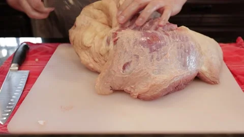 Cutting Meat Video stock 142210903