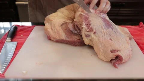 Cutting Meat Video stock 142210912