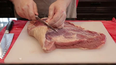 Cutting Meat Video stock 142211560