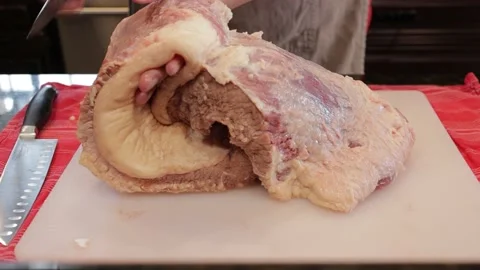 Cutting Meat Video stock 142211561