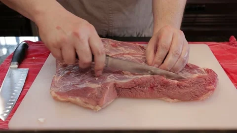 Cutting Meat Video stock 142211605