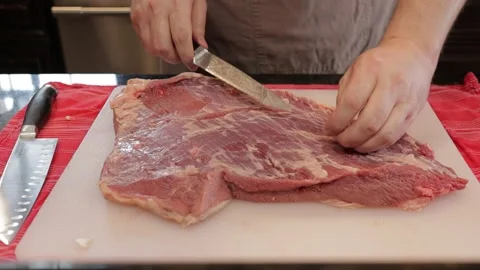 Cutting Meat Video stock 142212355