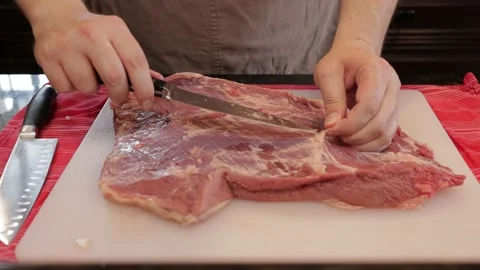 Cutting Meat Video stock 142212383
