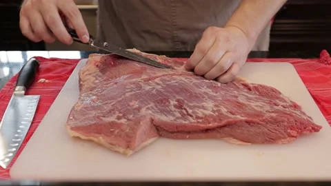 Cutting Meat Video stock 142212437