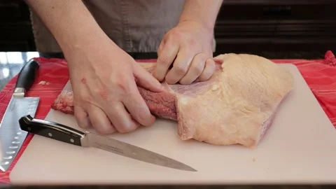 Cutting Meat Video stock 142213301