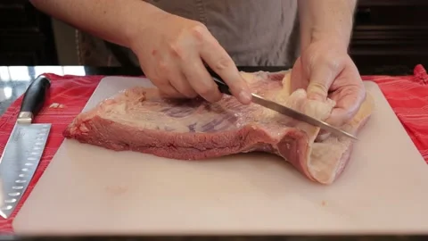 Cutting Meat Video stock 142213326