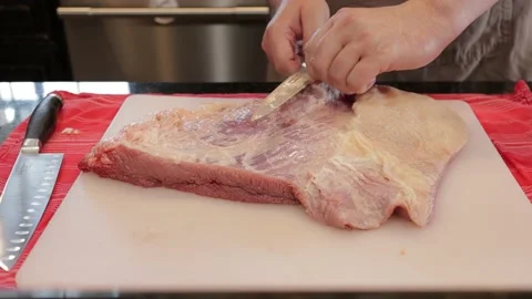 Cutting Meat Video stock 142214215