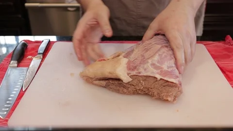 Cutting Meat Video stock 142214308