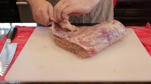 Cutting Meat Video stock 142214318