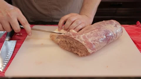 Cutting Meat Video stock 142214365