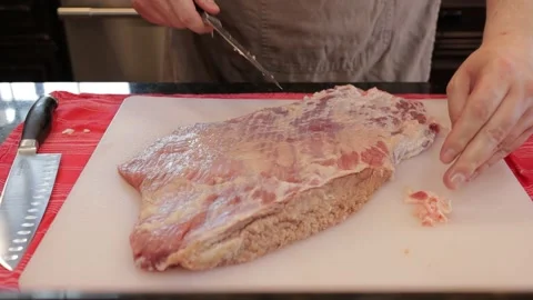 Cutting Meat Video stock 142215263