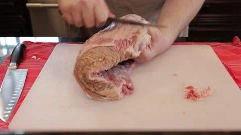 Cutting Meat Video stock 142215868