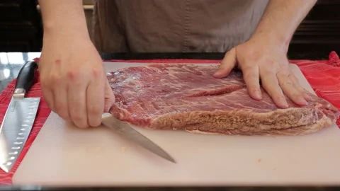 Cutting Meat Video stock 142215920
