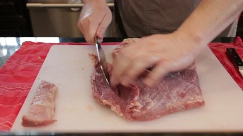 Cutting Meat Video stock 142215978