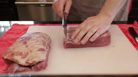 Cutting Meat Video stock 142216021