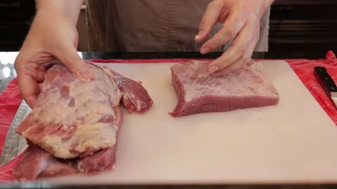 Cutting Meat Video stock 142216513